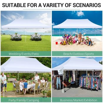 Hoteel 10'x20' Pop up Canopy Tent with 6 Removable Sidewalls, Instant Outdoor Canopy Shelter with Upgrade Raised Roof and Carry Bag