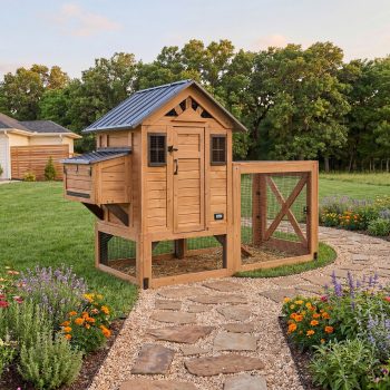 Backyard Discovery Sweetwater Cedar Wooden Chicken Coop for 4-6 Chickens, Automatic Door