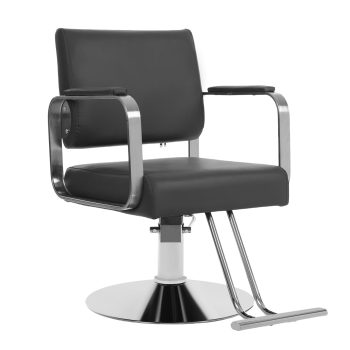 Salon Chair, Hydraulic Pump Salon Chair 360 Degree Rotating Barber Chair, Spa Beauty Equipment for Hair Stylists, Tattoo Artists, Cosmetologists (Black+Silver)