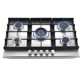Amzgachfktch 5 Burners Gas Cooktop Stove Oven 30 inch Stainless Natural Gas/LPG Convertible Built-in