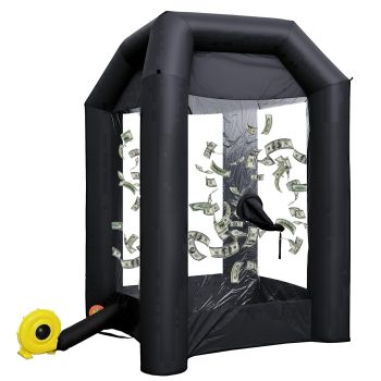 Inflatable Cash Cube Booth with 2 Blowers, Inflatable Money Grab Machine for Commercial Advertising & Event Promotion, Fast Inflation (, 5.2x5.2x8.5FT)