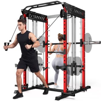 Forgemus Smith Machine Home Gym — 2000LBS All-in-One Power Cage with Dual Cable Crossover, Squat Rack & Attachments for Full Body Workout