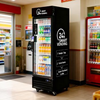 DC-360D Combo Vending Machine,Smart Refrigerated Vending Machine with Touch Card Reader (Black)