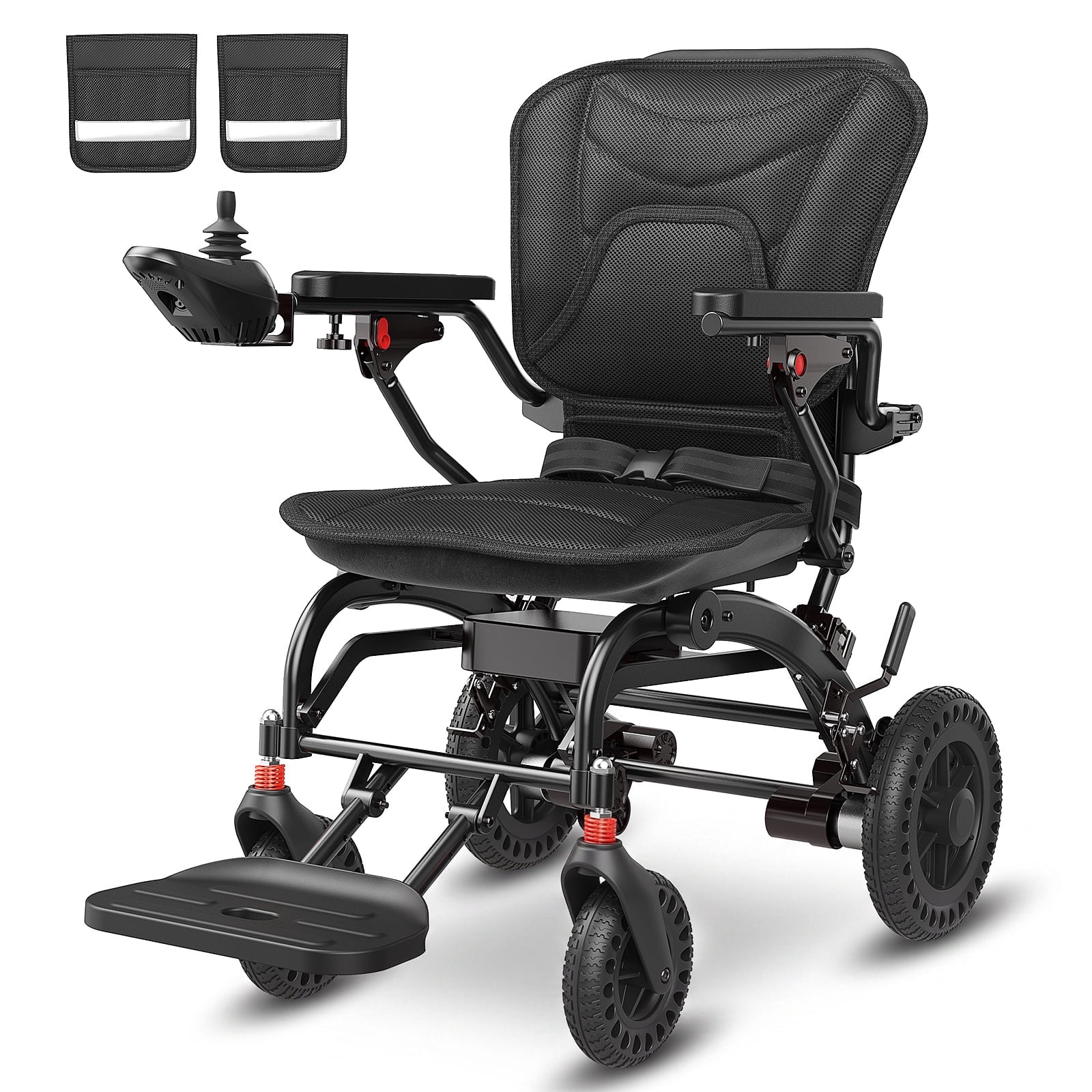 Flycity Electric Wheelchairs for Adults Foldable Lightweight, 15 Miles Travel Range, Max Support 350 LBS, 500W Brushless Motors Power Motorized for Seniors