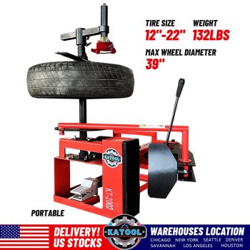 KT2002 Mini Tire Changer Machine 39 Inch Air Bead Breaker No Anchor Portability Fit for Road Rescue, Mobile Car Repair