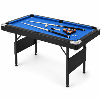 ZIVACATE Pool Tables, No Assembly, Choose Your Color - Portable Billiards Tables Includes Full Set of Balls, 2 Cue Sticks, Black&Blue