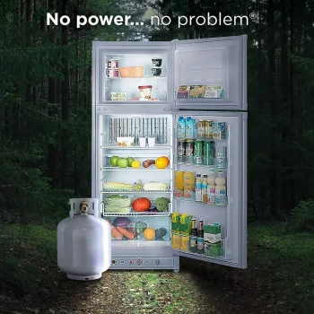 Top Freezer Propane Refrigerator 13.4 Cu ft 110V/LPG, Garage RV Cottages Chalets Use Offgrid