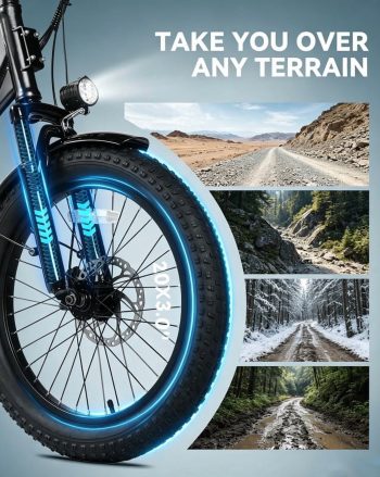 Actbest Mars Electric Bike for Adults, 20" Fat Tire Folding Ebike with 500W Motor, 7 Speed Max 28MPH 48V 13.5AH, Adjustable Bike Stem,()
