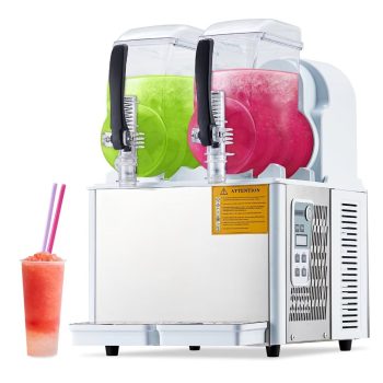 Commercial Slushy Machine, Tank Stainless Steel Slushy Machine, Smoothie Frozen Drink Maker for Supermarkets Cafes Restaurants Bars