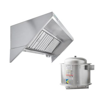 HOODMART UL/NSF Concession Trailer Hood System for Food Truck | Commercial Range Hood with Direct Drive Exhaust Fan | Stainless Steel Kitchen Equipment with Install Kit Included
