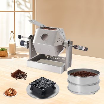 9.4*7.1*10in Modern Silver Home and Commercial Use Coffee Bean Roaster with Coffee Bean Cooler