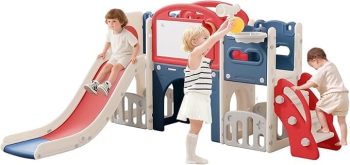 Outdoor Toddler Playset with Slide 11 in 1 Activity Features Safe Durable Design for Engaging Indoor and Outdoor Play for Children Stylish Smooth Finish for Toddlers Ages 2 and Up