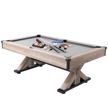 KFFKFF 7ft Billiards Table Combo Set 3-in-1 Multi Game Pool Table Full Accessory