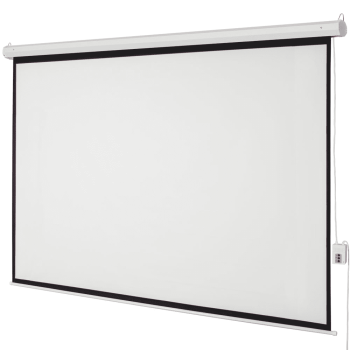 100 Inch Motorized Projector Screen, 4:3 Electric Projection Screen with Remote Control, Matte White Wall Ceiling Mount Movie Screen, White Case