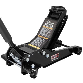 BLACK JACK Hydraulic Low Profile Service/Floor Jack with Dual Piston Quick Lift Pump, 4 Ton (8,000 lb) Capacity, Black