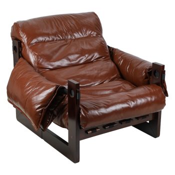Dapmiu Solid Wood Club Chair 150kg Capacity, Ergonomic Retro Armchair with Removable Cushion, Waterproof Fabric for Indoor Outdoor Living Room Balcony