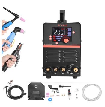 50A Plasma Cutter Welder Combo - CUT/TIG/MMA, 200A Dual Voltage 110V/220V, Digital Display, 2T/4T PA/PT, for Steel Cutting & Welding