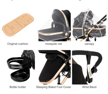 Baby Stroller High Landscape Pram & Lightweight Pushchair Travel Systems with Reversible Bassinet for Newborns and Toddlers,Unisex()