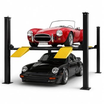 HPDAVV 8,500 lb 4-Post Car Storage Lift, 70.8 in Max Rise, Parking Lift with Caster Kit and Drip Trays