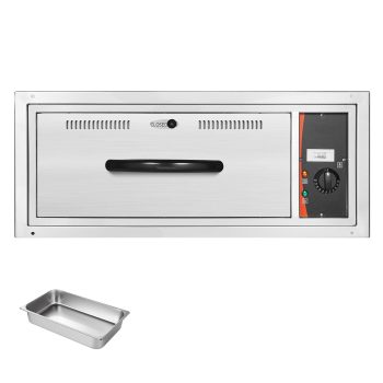 KFFKFF Commercial Electric Food Warming Drawer, Single-Drawer Stainless Steel Warmer, Built-in Installation Warming Cabinet, Adjustable Temperature Range 85F185F, Ideal for Restaurants, Hotels