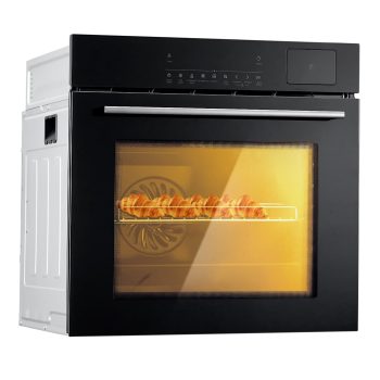 Seetaras 24" Electric Single Wall Oven with 8 Baking Modes,2.5Cu.ft, 70L Electric Convection Oven, with Air Frying Function,3000w,3D Surround Heating with Double-Layered Glass Door,Timer Touch Control