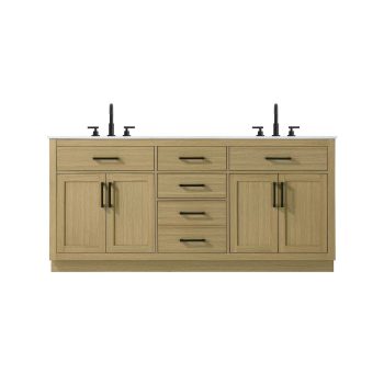 Elegant Kitchen and Bath Alden 72 inch Double Bathroom Vanity in Honey Brown