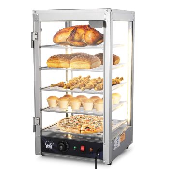 WeChef 600W 5-Shelf Commercial Food Warmer 15" Countertop Catering Pizza Display Case