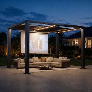 Aoxun Motorized Louvered Pergola 9x12 with Fan, LED Lights & Power Strip 70MPH Wind Resistance, Outdoor Pergola with 2 Independent Adjustable Roofs, Rust-Resistant Frame for Patio & Backyard
