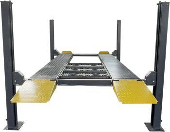 HPDMC 8500 lbs Four Post Parking Lift - 110V Heavy Duty 4 Post Car Lift with Caster Kit - Mobile Rolling Jack Compatible - Hydraulic Workshop Lift with 1 Year Warranty (No Rolling Jack Included)