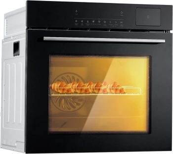 Single Wall Oven 24" Built-In Electric Ovens, 70L, 3000W, 8 Baking Modes, With Air Frying Function, 3D Surround Heating With Double-Layered Glass Door, Touch Control With Colour Led Screen