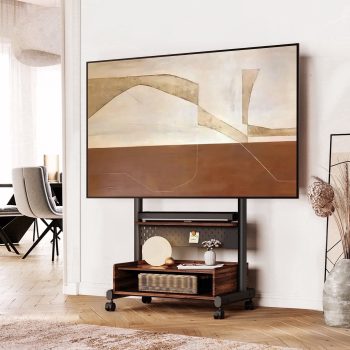 FITUEYES Tall Stable Heavy Rolling Floor TV Stand Mount for 40-85 inch TVs, Height Adjustable