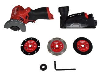 Milwaukee 2522-20 M12 FUEL 3" Compact Cut Off Tool 20,000 RPM, Brushless Motor, Reversible Blade, Tool-Free Guard, Multi-Material Cutting (Bare Tool)