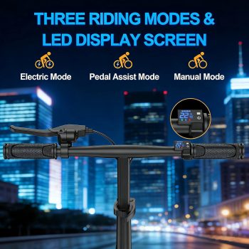 Electric Bike for Adults, 500W Motor, 20 MPH Max Speed Folding Ebike, 14" Electric Bicycles, Max 30 Miles Range (Pedal Assist Mode), Mini E Bikes