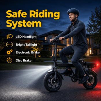 Electric Bike for Adults, 500W Motor, 20 MPH Max Speed Folding Ebike, 14" Electric Bicycles, Max 20 Miles Range (Pedal Assist Mode), Mini E Bikes