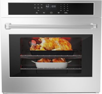 30 inch Electric Single Wall Oven with Convection Fan Touch Control, Large Oven Capacity, 360 Rotisserie, Fingerprint Resistant Stainless Steel