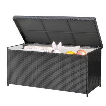 Uforic 260 Gallon Outdoor Storage Deck Box, Large Patio Box for Outdoor Pillows, Garden Tools and Pool Supplies, Waterproof - Black