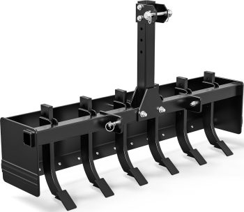 Dextrus 55" Box Blade Tractor Attachment, Cat 0 & Category 1 Scarifier Shank, Ideal for Leveling, Grading and Landscaping