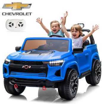 UBesGoo 24V 2 Seat Licensed Chevrolet Colorado Electric Ride on Car Toy for Toddler Kid w/ Remote Control, LED Lights
