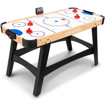 SereneLife 58" Powered Air Hockey Table, Full-Size Arcade Game with Dual Motors, LED Digital Scoreboard, 4 Pucks, 2 Pushers & Inline Power Switch