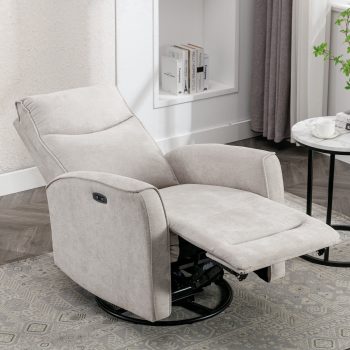 Bonzy Home Electric Recliner Chair, 270° Swivel Power Reclining Sofa Chair with USB Ports, Adjustable Position Lounge Chair for Living Room Bedroom
