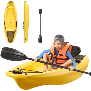 Naipo Kayak with paddle 6.5FT Kayak 4 Level Footrest Sit On Top for Youth Kid to Teen Up to 121lbs