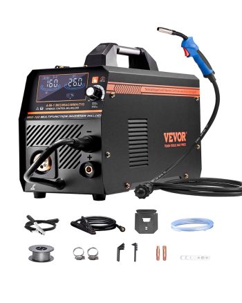 VEVOR MIG Welder, 160A Synergic Mig Welding Machine, 4-in-1 Gas MIG/Flux Core MIG/Stick/Lift TIG Multi-Process Welder Machine, 110V/220V Dual Voltage Mig Welder