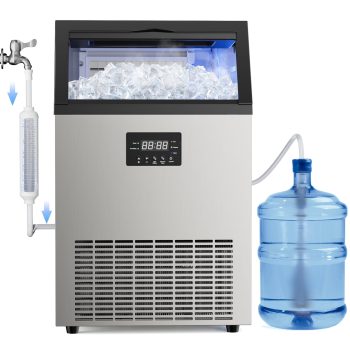 150lbs/24H Commercial Ice Maker Machine, Stainless Steel Under Counter ice Machine with 50lbs Ice Storage Capacity, Freestanding Ice Maker