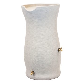 Good Ideas Impressions 50 Gal Corsican Rain Saver Barrel, 2 Spigots, Sandstone