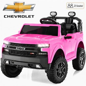 Conchico Chevy Silverado 2 Seater 24V Powered Ride on Truck Toy with Remote Control, Music, Durable Wheels