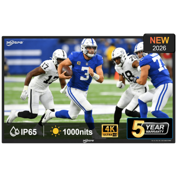 360SPB 55" Outdoor TV, 4K UHD Smart TV, IP65 Waterproof, Suitable For Partial Sun, PatioBuilt-in Voice Assistant & Dolby Atmos