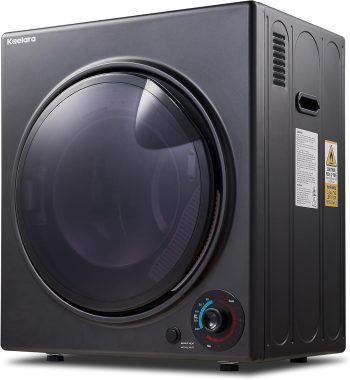 Kaelara Portable Dryer 3.5 cu.ft, 1500W Compact Dryer with Stainless Steel Tub, 4 Drying Mode, Overheat Protection, Apartment, Dorms, RVs, Black