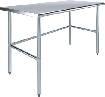 Express KitchQuip 18 Gauge Stainless Steel Work Table | Open Base Commercial Prep Table with Galvanized Legs | NSF Certified