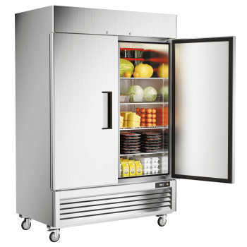 Coolski 54 Wide Commercial Freezer with 2 Door, Stainless Steel Reach-in Freezer Upright, 49 Cu.Ft Large Capacity ETL NSF Approved