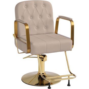 KIGOTY Reclining Salon Chair with Adjustable Backrest, Heavy Duty Barber Chair with Durable Steel Frame, 360 Degrees Swivel Stylist Chair